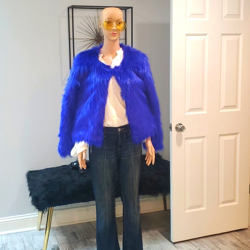 Beautiful Purple Faux Fur Jacket
